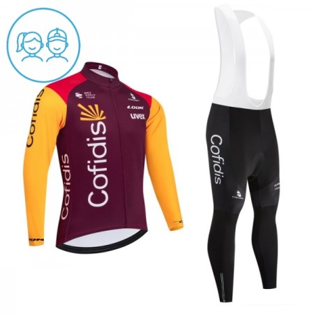 Set Fietsshirt Lange Mouw + Lange Koersbroek 2026 Cofidis Rood Kids Set Fietsshirt Lange Mouw + Lange Koersbroek 2026 Cofidis Rood Kids