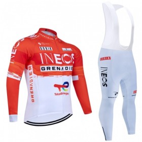 Set Fietsshirt Lange Mouw + Lange Koersbroek 2026 INEOS Grenadiers Rood
