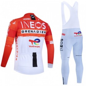 Set Fietsshirt Lange Mouw + Lange Koersbroek 2026 INEOS Grenadiers Rood