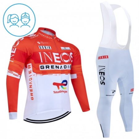 Set Fietsshirt Lange Mouw + Lange Koersbroek 2026 INEOS Grenadiers Rood Kids Set Fietsshirt Lange Mouw + Lange Koersbroek 2026 INEOS Grenadiers Rood Kids