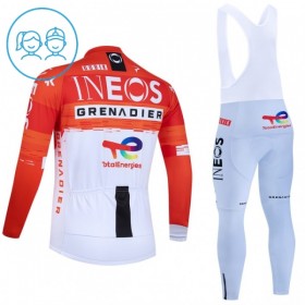 Set Fietsshirt Lange Mouw + Lange Koersbroek 2026 INEOS Grenadiers Rood Kids