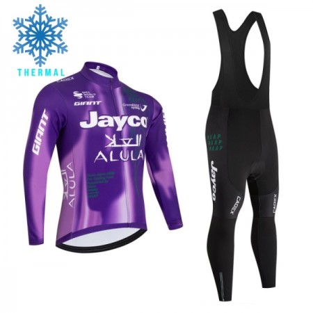 Set Fietsshirt Lange Mouw + Lange Koersbroek 2026 Jayco Alula Purple Winter Thermal Fleece Set Fietsshirt Lange Mouw + Lange Koersbroek 2026 Jayco Alula Purple Winter Thermal Fleece