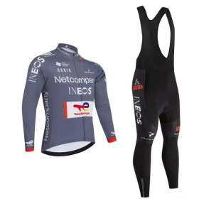 Set Fietsshirt Lange Mouw + Lange Koersbroek 2026 Netcompany Ineos Gray 