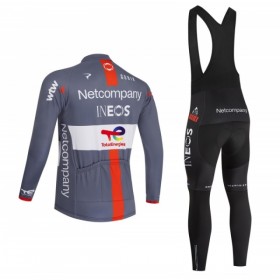 Set Fietsshirt Lange Mouw + Lange Koersbroek 2026 Netcompany Ineos Gray 