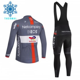Set Fietsshirt Lange Mouw + Lange Koersbroek 2026 Netcompany Ineos Gray Winter Thermal Fleece