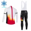 Set Fietsshirt Lange Mouw + Lange Koersbroek 2026 Redbull Factory Winter Thermal Fleece Wit
