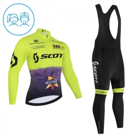 Set Fietsshirt Lange Mouw + Lange Koersbroek 2026 Scott Groente Kids
