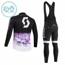 Set Fietsshirt Lange Mouw + Lange Koersbroek 2026 Scott Zwart Kids