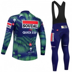 Set Fietsshirt Lange Mouw + Lange Koersbroek 2026 Soudal Quick Step Blauw