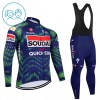 Set Fietsshirt Lange Mouw + Lange Koersbroek 2026 Soudal Quick Step Blauw Kids