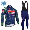 Set Fietsshirt Lange Mouw + Lange Koersbroek 2026 Soudal Quick Step Winter Thermal Fleece Blauw