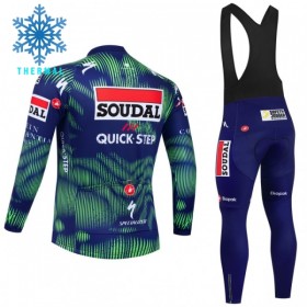 Set Fietsshirt Lange Mouw + Lange Koersbroek 2026 Soudal Quick Step Winter Thermal Fleece Blauw