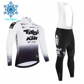 Set Fietsshirt Lange Mouw + Lange Koersbroek 2026 Tirol KTM Winter Thermal Fleece Wit
