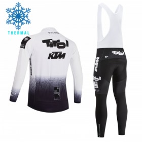 Set Fietsshirt Lange Mouw + Lange Koersbroek 2026 Tirol KTM Winter Thermal Fleece Wit