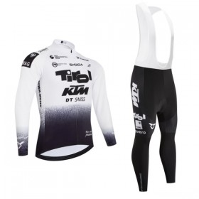 Set Fietsshirt Lange Mouw + Lange Koersbroek 2026 Tirol KTM Wit