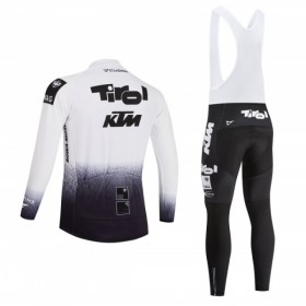 Set Fietsshirt Lange Mouw + Lange Koersbroek 2026 Tirol KTM Wit