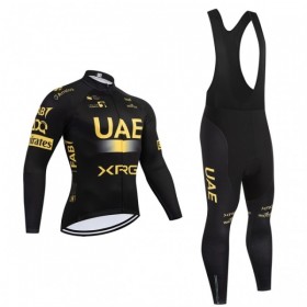 Set Fietsshirt Lange Mouw + Lange Koersbroek 2026 UAE TEAM EMIRATES XRG Geel