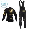 Set Fietsshirt Lange Mouw + Lange Koersbroek 2026 UAE TEAM EMIRATES XRG Geel Kids