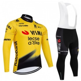 Set Fietsshirt Lange Mouw + Lange Koersbroek 2026 Visma Lease A Bike Geel