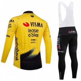 Set Fietsshirt Lange Mouw + Lange Koersbroek 2026 Visma Lease A Bike Geel