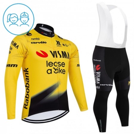 Set Fietsshirt Lange Mouw + Lange Koersbroek 2026 Visma Lease A Bike Geel Kids Set Fietsshirt Lange Mouw + Lange Koersbroek 2026 Visma Lease A Bike Geel Kids