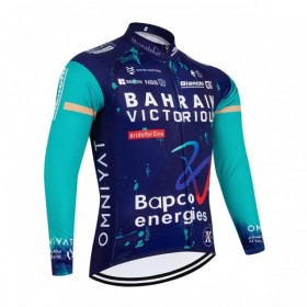 Wielershirt 2026 Bahrain Victorious Lange Mouw Blauw