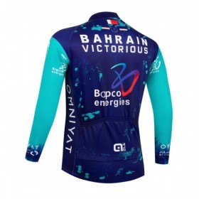 Wielershirt 2026 Bahrain Victorious Lange Mouw Blauw