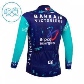 Wielershirt 2026 Bahrain Victorious Lange Mouw Blauw Kids