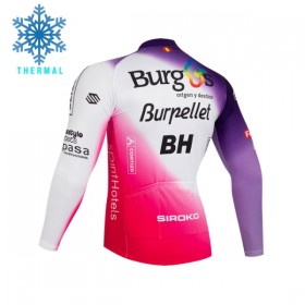 Wielershirt 2026 Burgos Burpellet BH Lange Mouw Winter Thermal Fleece Rood