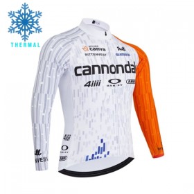 Wielershirt 2026 Cannondale Lange Mouw Winter Thermal Fleece Wit
