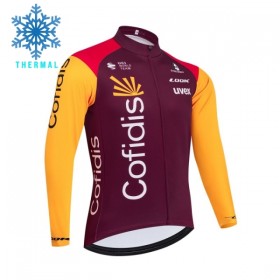 Wielershirt 2026 Cofidis Lange Mouw Winter Thermal Fleece Rood