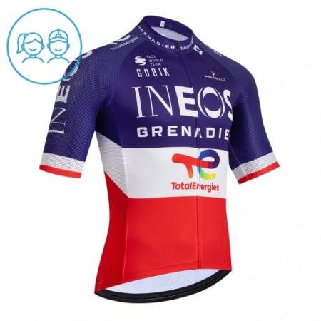 Wielershirt 2026 INEOS Grenadiers France Champion Blauw Kids