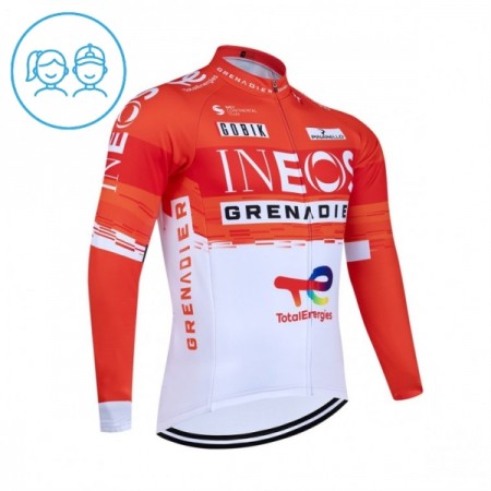 Wielershirt 2026 INEOS Grenadiers Lange Mouw Rood Kids