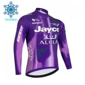 Wielershirt 2026 Jayco Alula Purple Lange Mouw Winter Thermal Fleece