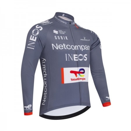 Wielershirt 2026 Netcompany Ineos Gray Lange Mouw Wielershirt 2026 Netcompany Ineos Gray Lange Mouw