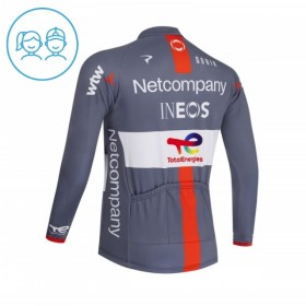 Wielershirt 2026 Netcompany Ineos Gray Lange Mouw Kids