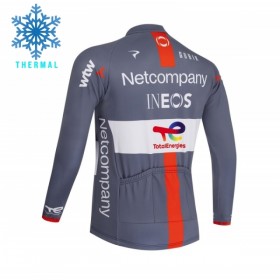 Wielershirt 2026 Netcompany Ineos Gray Lange Mouw Winter Thermal Fleece