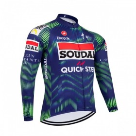 Wielershirt 2026 Soudal Quick Step Lange Mouw Blauw