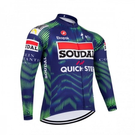 Wielershirt 2026 Soudal Quick Step Lange Mouw Blauw