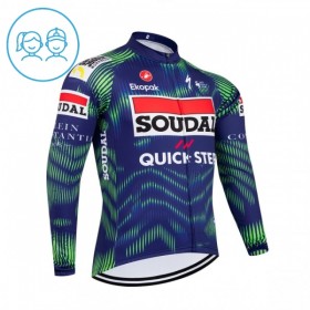 Wielershirt 2026 Soudal Quick Step Lange Mouw Blauw Kids