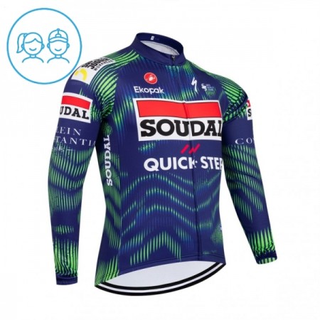 Wielershirt 2026 Soudal Quick Step Lange Mouw Blauw Kids Wielershirt 2026 Soudal Quick Step Lange Mouw Blauw Kids