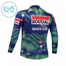 Wielershirt 2026 Soudal Quick Step Lange Mouw Blauw Kids
