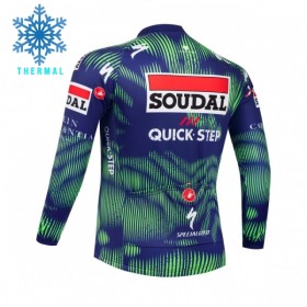 Wielershirt 2026 Soudal Quick Step Lange Mouw Winter Thermal Fleece Blauw