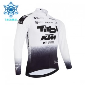 Wielershirt 2026 Tirol KTM Lange Mouw Winter Thermal Fleece Wit