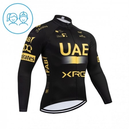 Wielershirt 2026 UAE TEAM EMIRATES XRG Lange Mouw Geel Kids Wielershirt 2026 UAE TEAM EMIRATES XRG Lange Mouw Geel Kids
