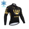 Wielershirt 2026 UAE TEAM EMIRATES XRG Lange Mouw Winter Thermal Fleece Geel