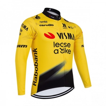 Wielershirt 2026 Visma Lease A Bike Lange Mouw Geel Wielershirt 2026 Visma Lease A Bike Lange Mouw Geel