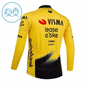 Wielershirt 2026 Visma Lease A Bike Lange Mouw Geel Kids