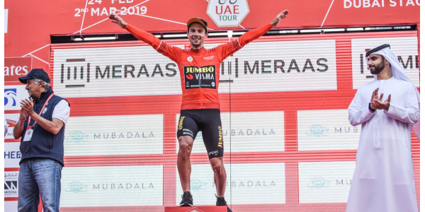 Primož Roglič wint de kampioen van UAE Tour Primož Roglič wint de kampioen van UAE Tour
