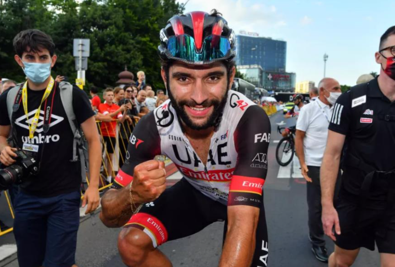 Fernando Gaviria, die net de groene trui won in de Ronde van Oman, is weer besmet met de nieuwe kroon